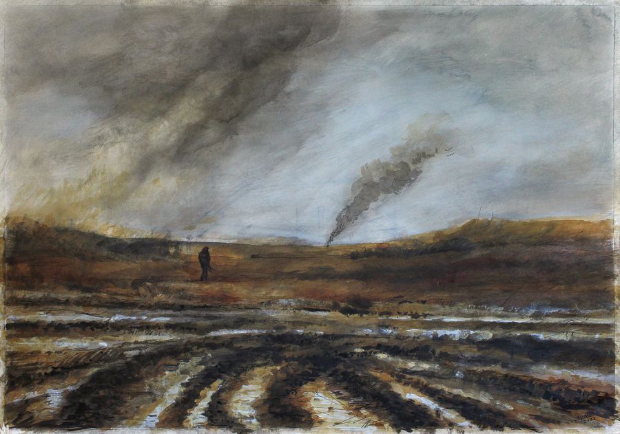 Deserter, 2022, Mixed media on paper, 70 x 100 cm