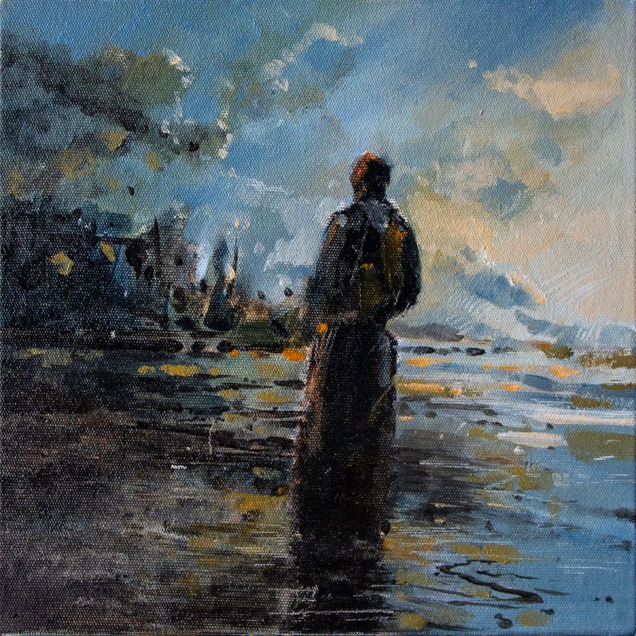 Incoming Storm, 2020, Oil on canvas, 25 x 25 cm