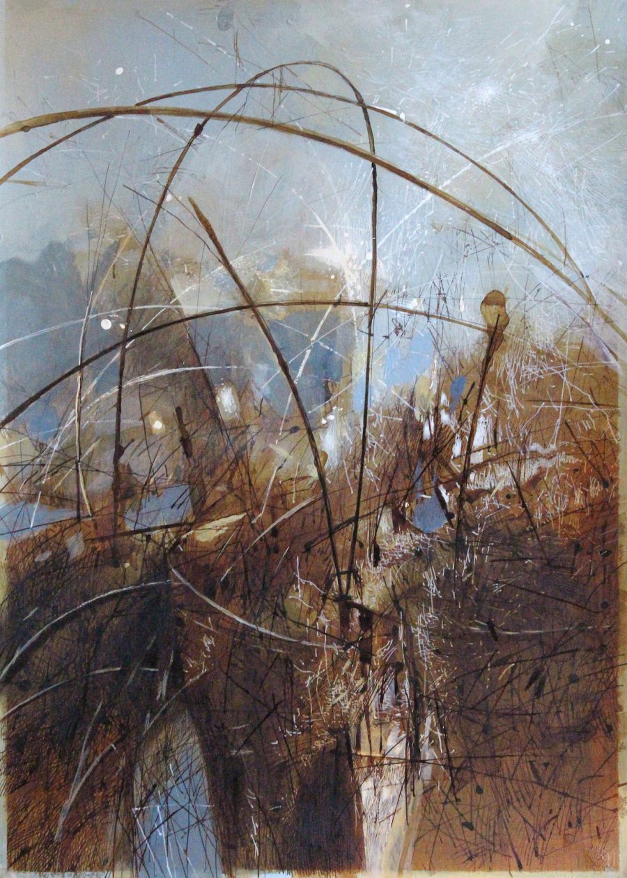 Planetarium, 2023, Mixed media on paper, 70 x 50 cm