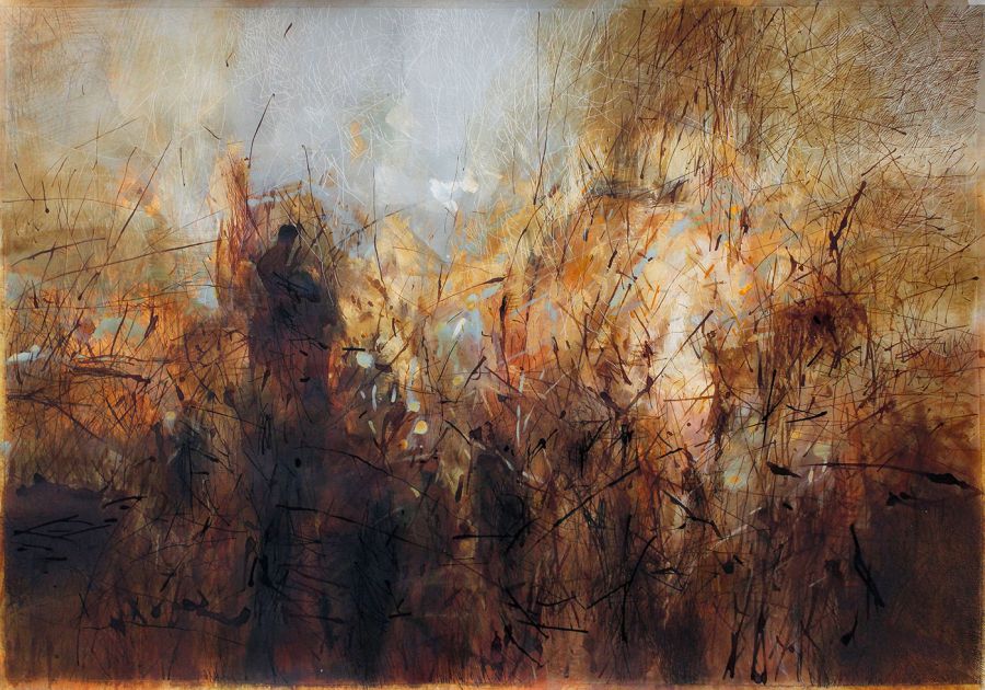 Verdict, 2022, Mixed media on paper, 70 x 100 cm