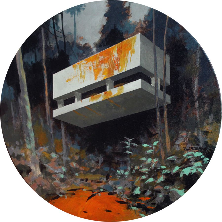 Agent Orange, 2023, Acrylic on canvas, ⌀ 50 cm.