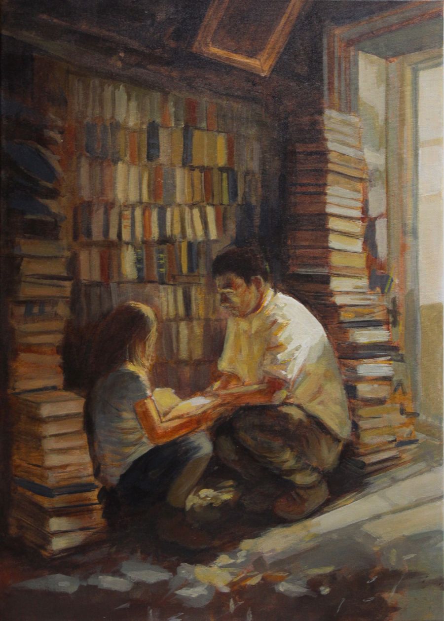 Lesson, 2023, Acrylic on canvas, 70 x 50 cm.