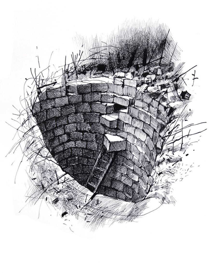 Blackwater Pit ("Absentpaedia" series), 2010, Ink on paper, 35 x 27 cm