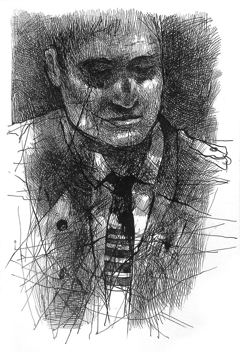 Daydreaming, 2020, Ink on paper, 28 x 19 cm