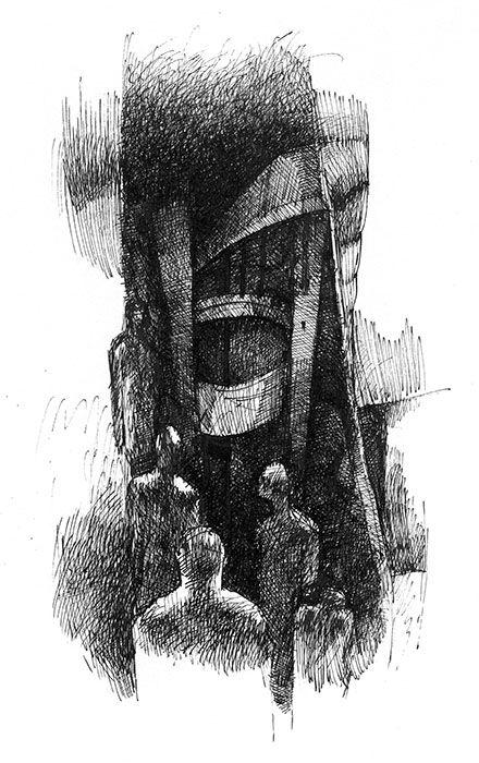 Passage ("Absentpaedia" series), 2007, Ink on paper, 28 x 19 cm