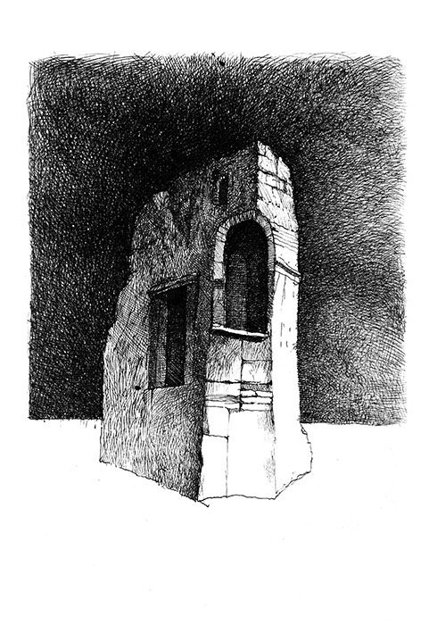 Waiting ("Absentpaedia" series), 2007, Ink on paper, 28 x 19 cm