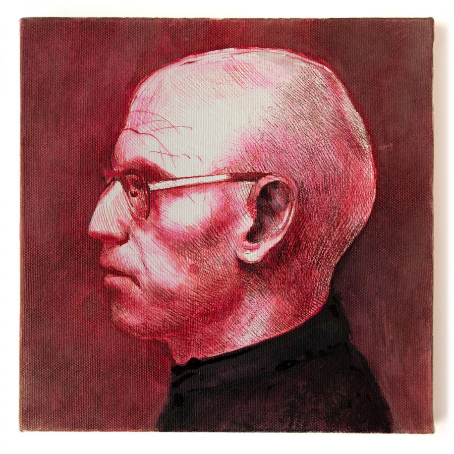 Another time, another place, 2019, Ink on canvas, 25 x 25 cm