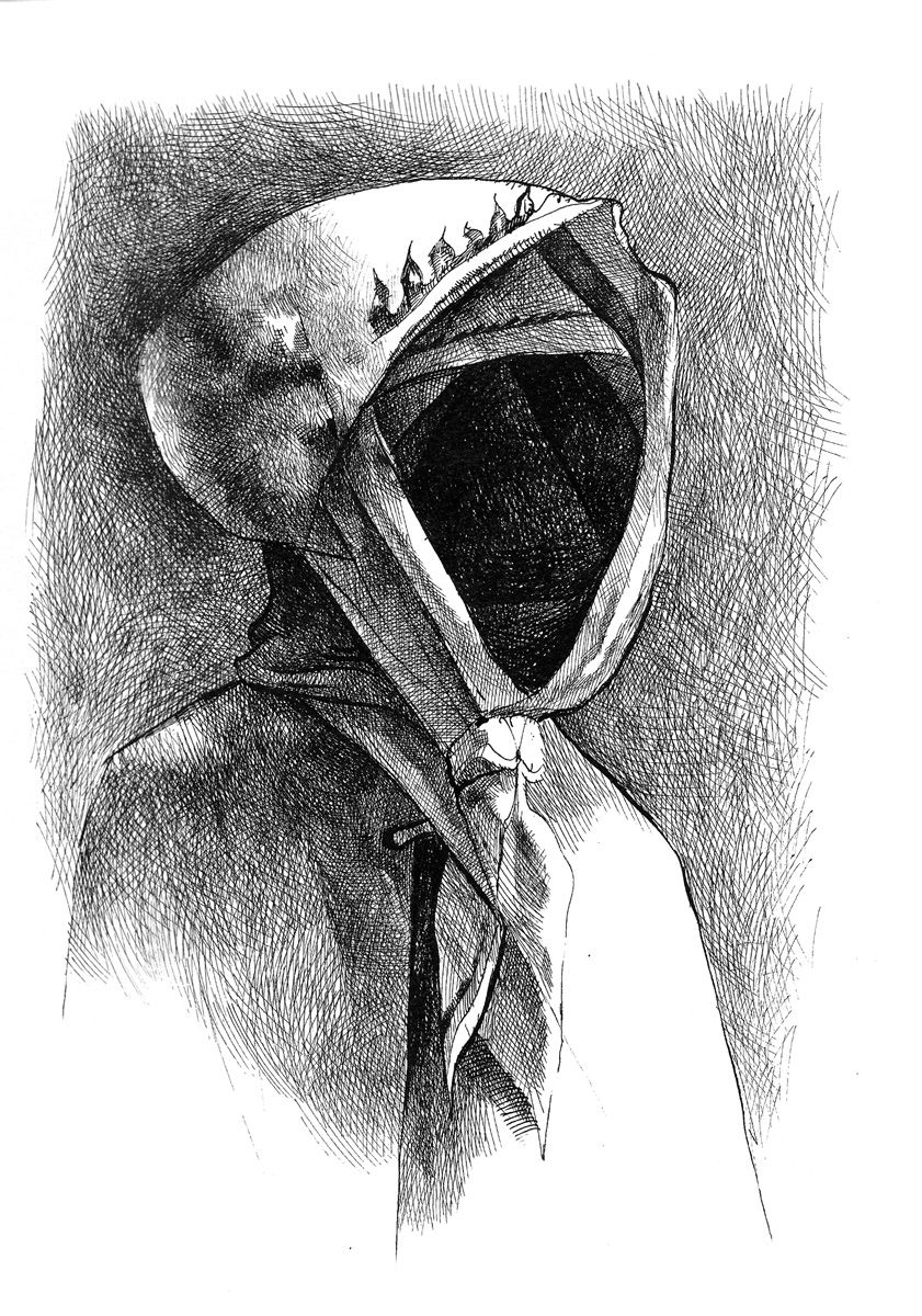 Function follows form ("Absentpaedia" series), 2020, Ink on paper, 34 x 20 cm