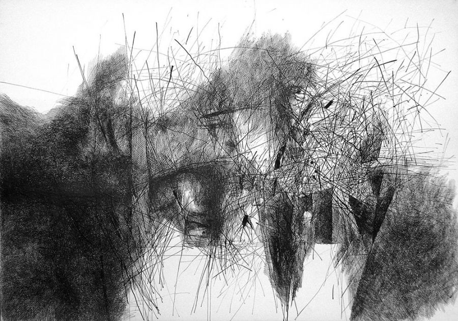 Untitled, 2010, Ink on paper, 70 x 100 cm